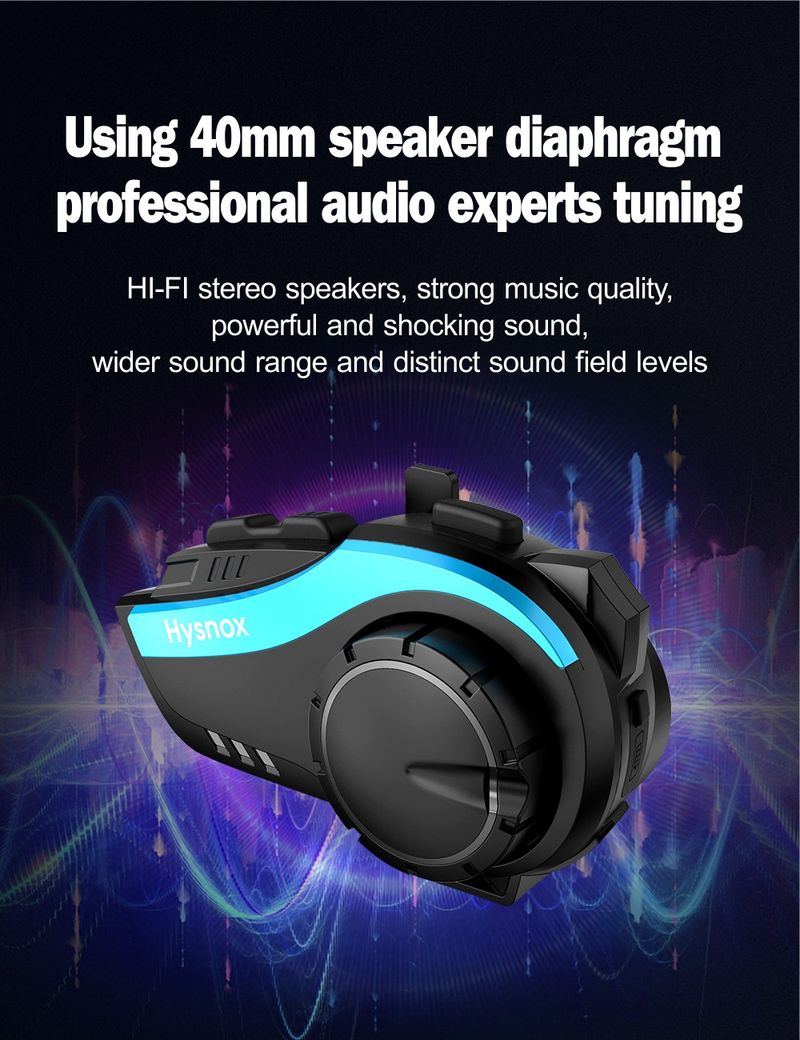 Classic cross-border HY02 helmet headset motorcycle helmet bluetooth headset helmet bluetooth headset 6 people 2K meters_autovado.com