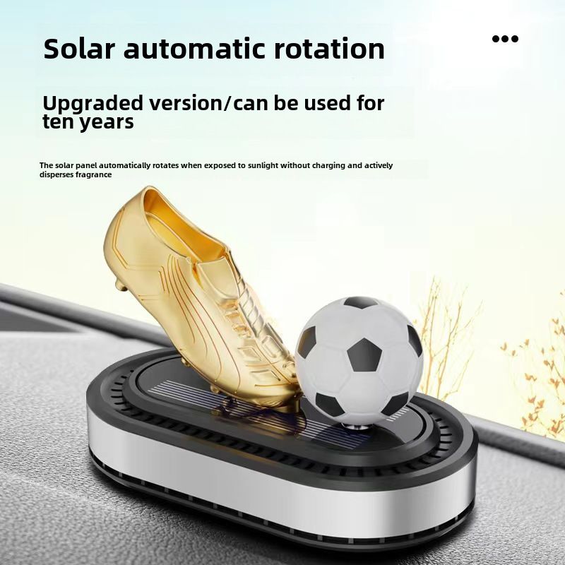 Solar rotating football gold boots ornaments cross-border car perfume seat new car aromatherapy lasting light fragrance_autovado.com