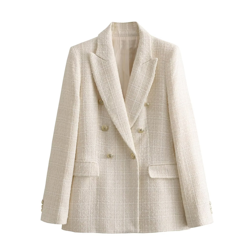 Women's textured casual fashion loose suit jacket_autovado.com