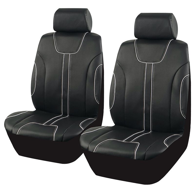 The new car seat cover classic black PVC inlay line design sense personality simple atmosphere_autovado.com