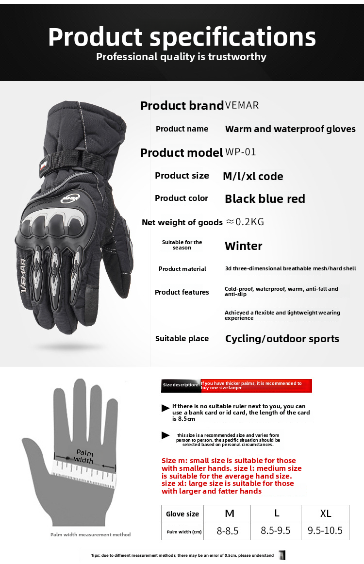 Winter Motorcycle Waterproof Men, Touchscreen Riding Gloves, Electric Vehicle Cold-Proof Thermal Windproof Gloves For_autovado.com