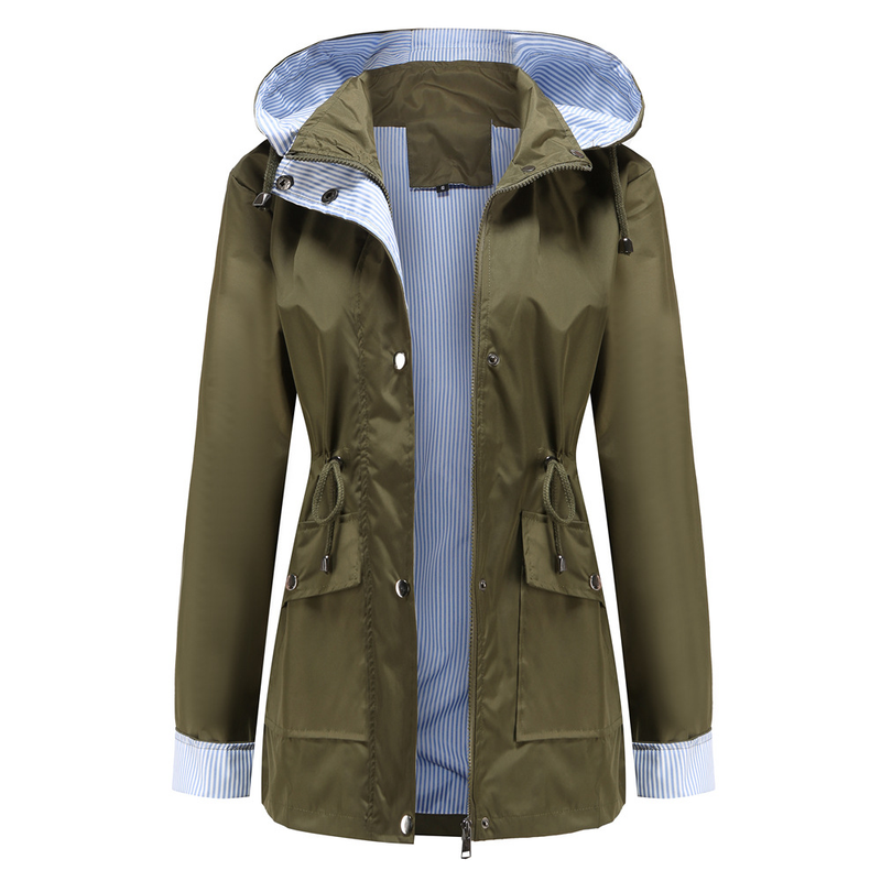 Women's Clothing new autumn and winter detachable hood windbreaker women women's clothing large size women's jacket raincoat_autovado.com